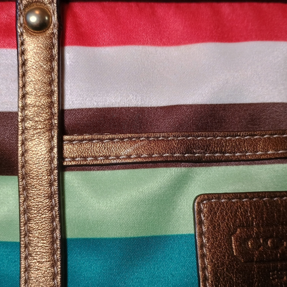 Coach Legacy Stripe Sateen Tote - Picture 8 of 9